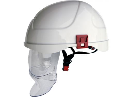 Helmet with built-in visor for electricians